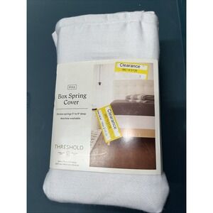 Threshold Box Spring Cover‎ Recycled Polyester Twill Elastic White Full